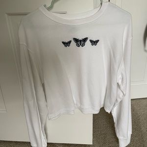 Hollister Butterfly Cropped Sweatshirt
